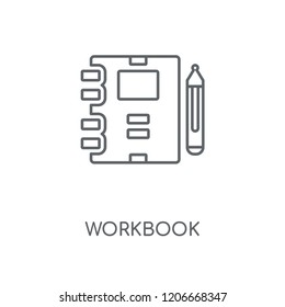 Workbook linear icon. Workbook concept stroke symbol design. Thin graphic elements vector illustration, outline pattern on a white background, eps 10.