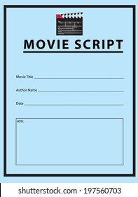 Workbook For The Movie Script. Vector Illustration.