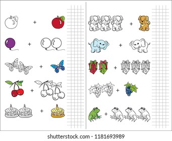 Workbook on mathematics for preschool education. Puzzles for children