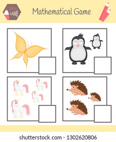 Workbook on mathematics for preschool education. Puzzles for children. Learn to count. Solve examples.