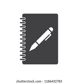 Workbook vector icon for web design in a flat style