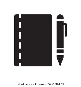 Workbook Vector Icon For Web Design In A Flat Style