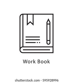 Workbook Vector Line Icon 