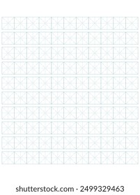 Workbook for writing hieroglyphs. Lined mesh paper for printing. Geometric pattern for school. Realistic lined paper. Simulator for writing. Page of calligraphy exercises. Graph paper.