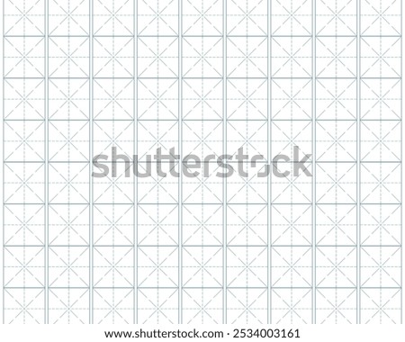 Workbook for writing hieroglyphs. Lined mesh paper for printing. Geometric pattern for school. Lined paper. Simulator for writing Chinese characters. Page of calligraphy exercises. Graph paper.
