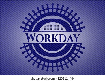 Workday badge with jean texture