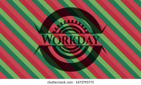 Workday christmas badge. Vector Illustration. Detailed.