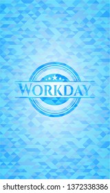 Workday light blue mosaic emblem
