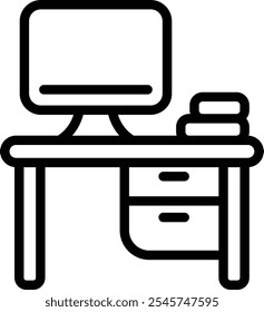 Workdesk icon. Office Desk Icon