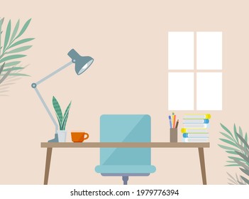 Workdesk.Vector illustration that is easy to edit.