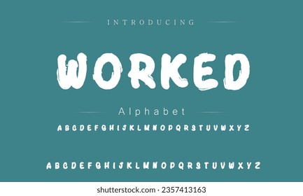 Worked Font. Alphabet. Script. Typeface. Label .Vintage typeface. For labels and different type designs