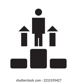 worker advancement icon vector design template in black color isolated sign on white background
