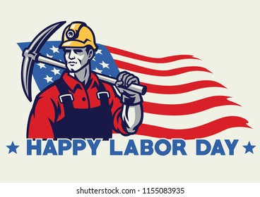 worker american labor day design