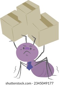 A worker ant carrying a cardboard box 2