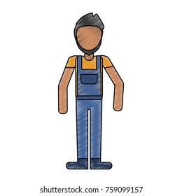 Worker avatar full body icon vector illustration graphc design