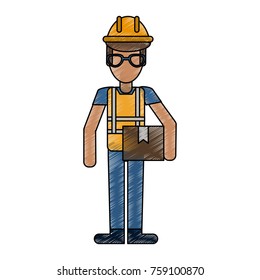 Worker avatar full body icon vector illustration graphc design