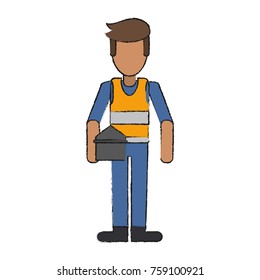 Worker avatar full body icon vector illustration graphc design