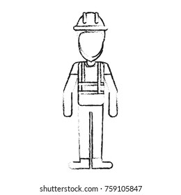 Worker avatar full body icon vector illustration graphic design