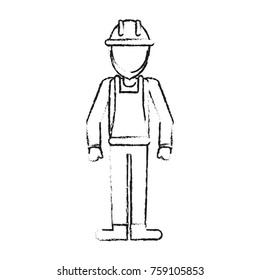 Worker avatar full body icon vector illustration graphic design