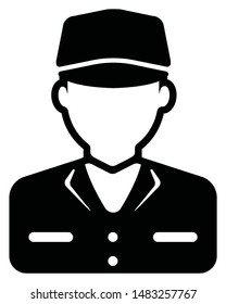 Worker Avatar Icon Illustration (upper Body) / Blue Collar Worker, Factory Worker, Janitor, Service Man 