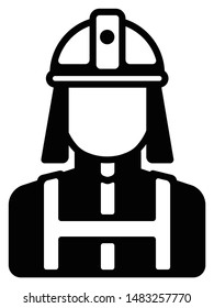 Worker avatar icon illustration (upper body) / firefighter, fireman 