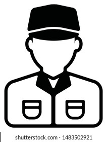 Worker avatar icon illustration (upper body) / Delivery man , postman , service man 