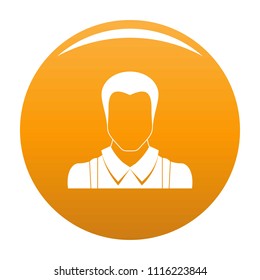 Worker avatar icon. Simple illustration of worker avatar vector icon for any any design orange