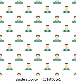 Worker avatar pattern seamless in flat style for any design