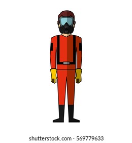worker avatar with safety suit vector illustration design