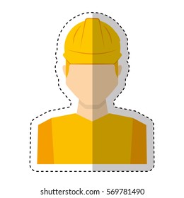 worker avatar with safety suit vector illustration design