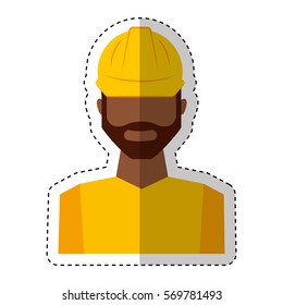 worker avatar with safety suit vector illustration design