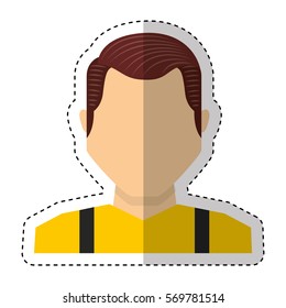 worker avatar with safety suit vector illustration design