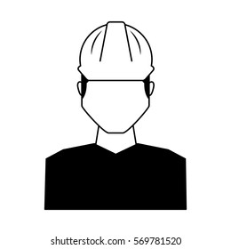 worker avatar with safety suit vector illustration design