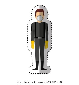 worker avatar with safety suit vector illustration design