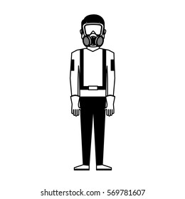 worker avatar with safety suit vector illustration design