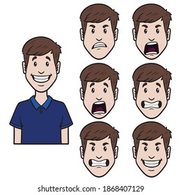 avatar de trabajadores ambientado con diferentes emociones. cómic.