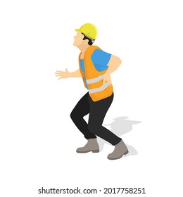 Worker back pain vector graphics