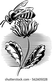 worker bee collecting pollen from a flower.