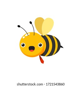 a worker bee with necktie, Isolated Vector Illustration
