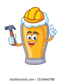 worker beer cartoon mascot character vector