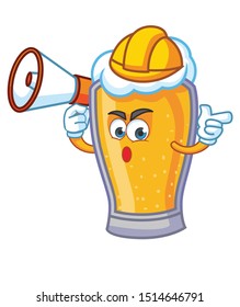 worker beer cartoon mascot character vector
