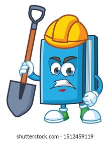 worker book mascot character design vector