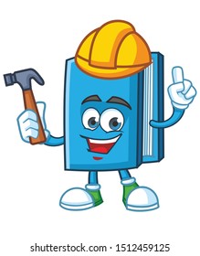 worker book mascot character design vector