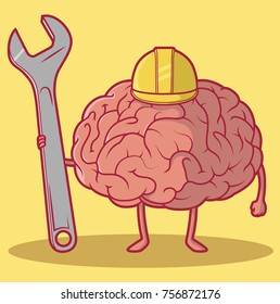 Worker Brain vector illustration. Personal Growth concept design