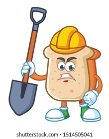 worker bread mascot character design vector