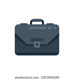 Worker briefcase icon flat vector. Work bag. Handle career isolated
