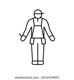 worker builder line icon vector. worker builder sign. isolated contour symbol black illustration