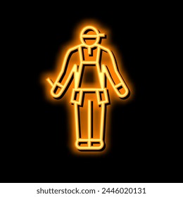 Vector de señal de luz de neón de worker builder.