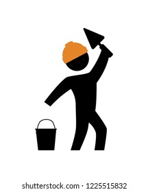 worker builder with spatula silhouette avatar