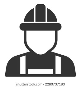 Worker, builder in special clothes - icon, illustration on white background, glyph style